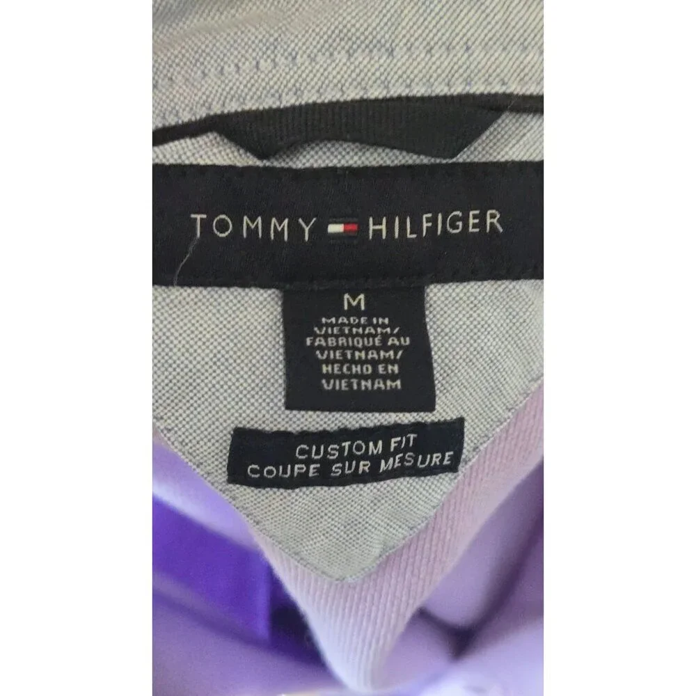 Tommy Hilfiger Polo Shirt Men's Custom Fit light purple Knit Casual size M - Picture 6 of 7